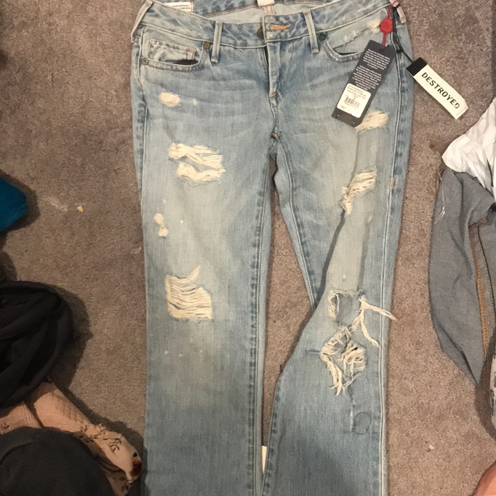 NWT true religion destroyed karlie bell bottom crop 25